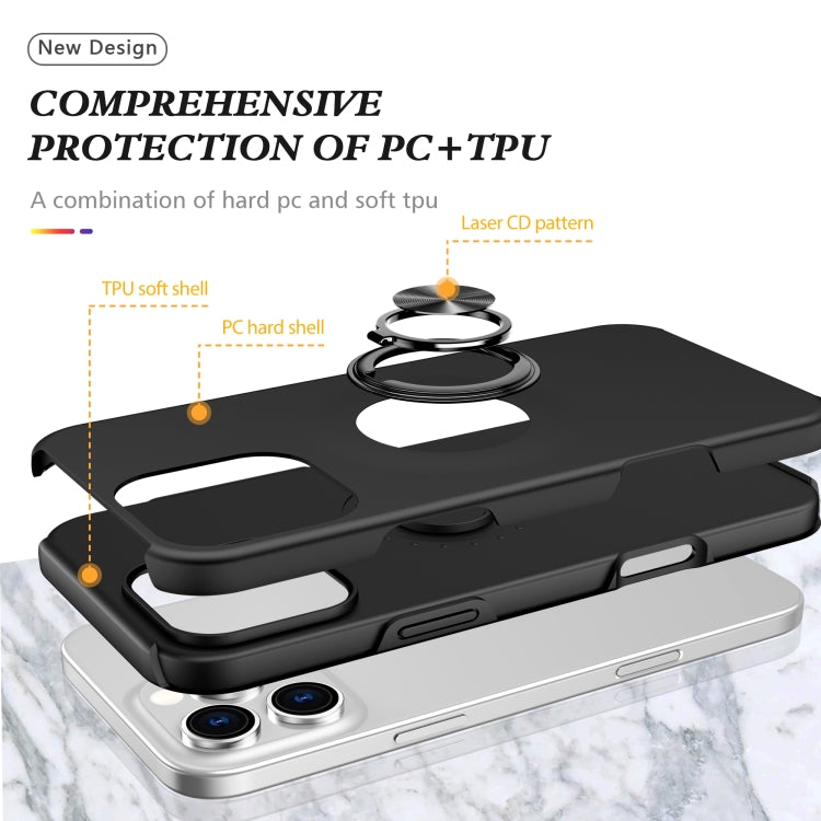 For iPhone 16 Pro PC + TPU Magnetic Phone Case with Invisible Ring Holder