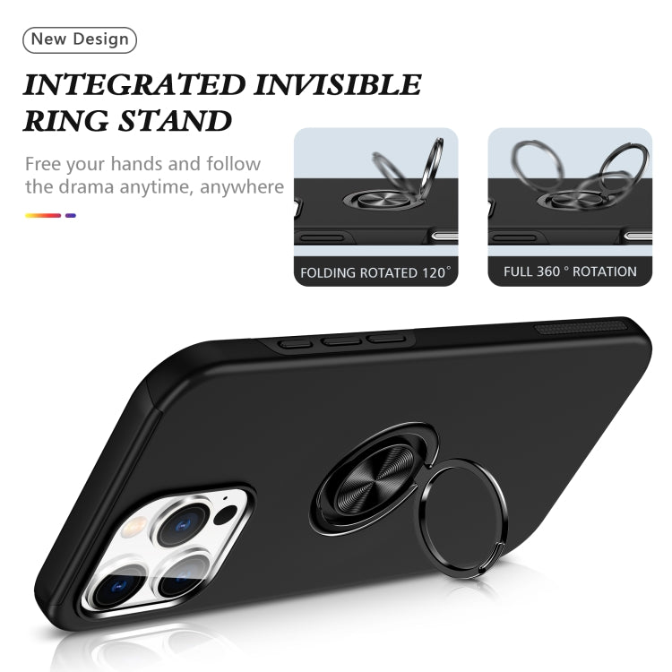 For iPhone 16 Pro PC + TPU Magnetic Phone Case with Invisible Ring Holder