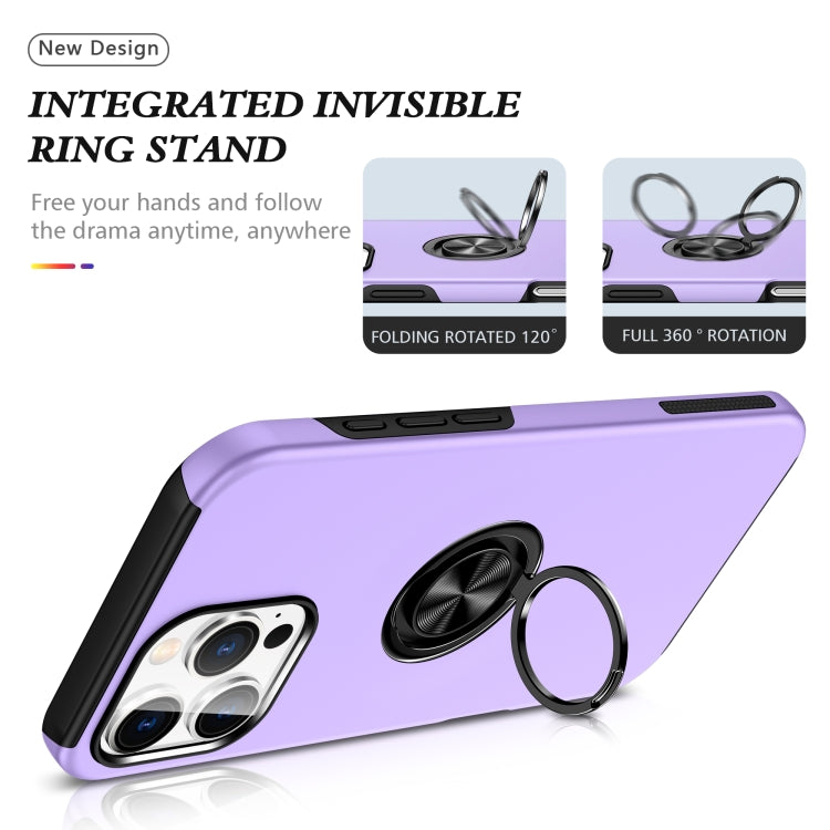 For iPhone 16 Pro PC + TPU Magnetic Phone Case with Invisible Ring Holder