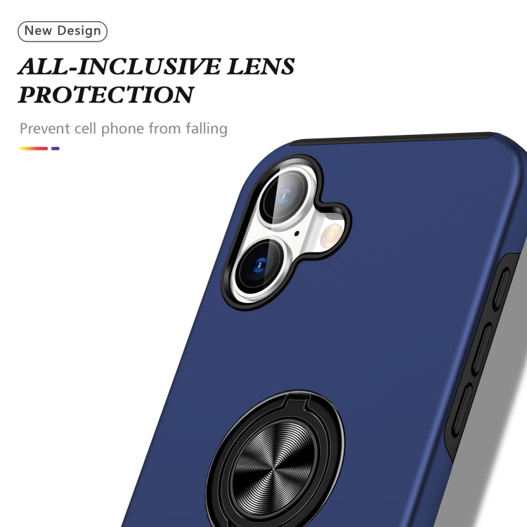 For iPhone 16 Plus PC + TPU Magnetic Phone Case with Invisible Ring Holder