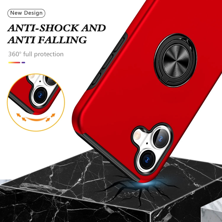 For iPhone 16 Plus PC + TPU Magnetic Phone Case with Invisible Ring Holder