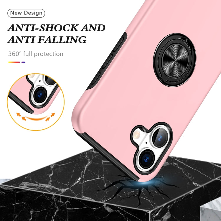 For iPhone 16 Plus PC + TPU Magnetic Phone Case with Invisible Ring Holder