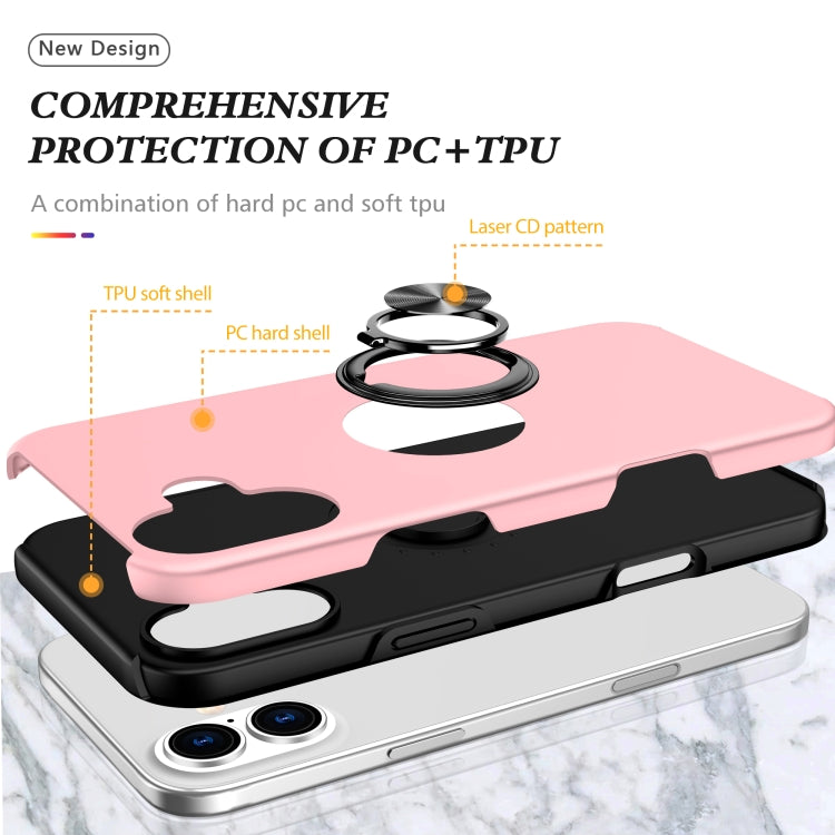 For iPhone 16 Plus PC + TPU Magnetic Phone Case with Invisible Ring Holder