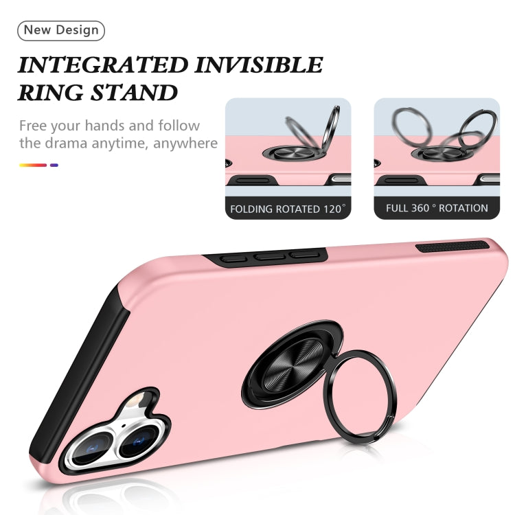 For iPhone 16 Plus PC + TPU Magnetic Phone Case with Invisible Ring Holder