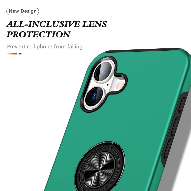 For iPhone 16 Plus PC + TPU Magnetic Phone Case with Invisible Ring Holder