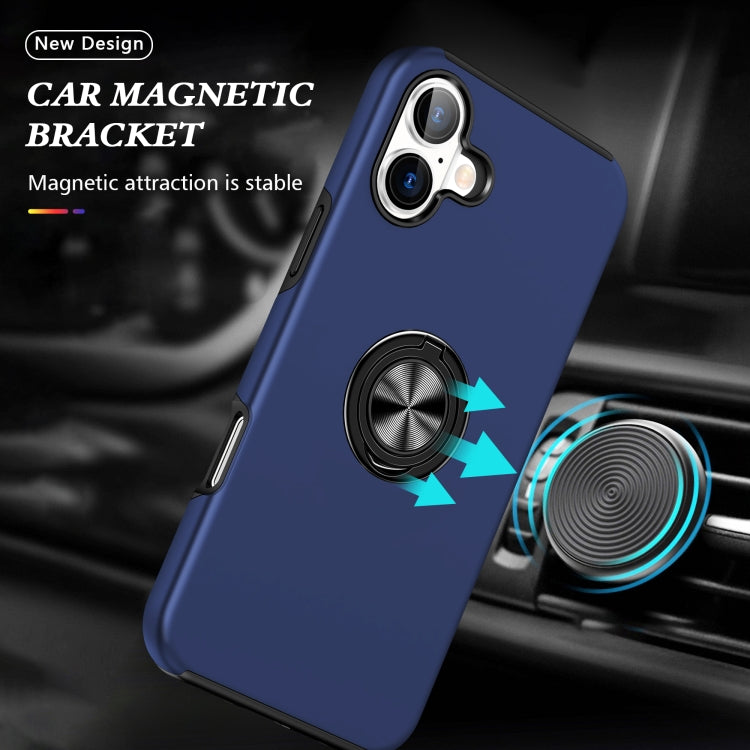 For iPhone 16 PC + TPU Magnetic Phone Case with Invisible Ring Holder