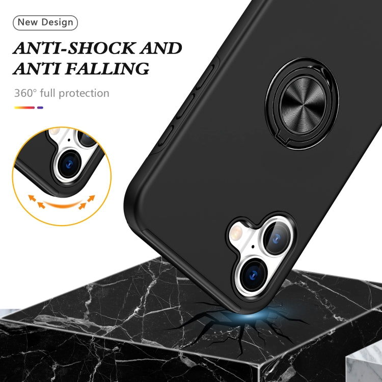 For iPhone 16 PC + TPU Magnetic Phone Case with Invisible Ring Holder