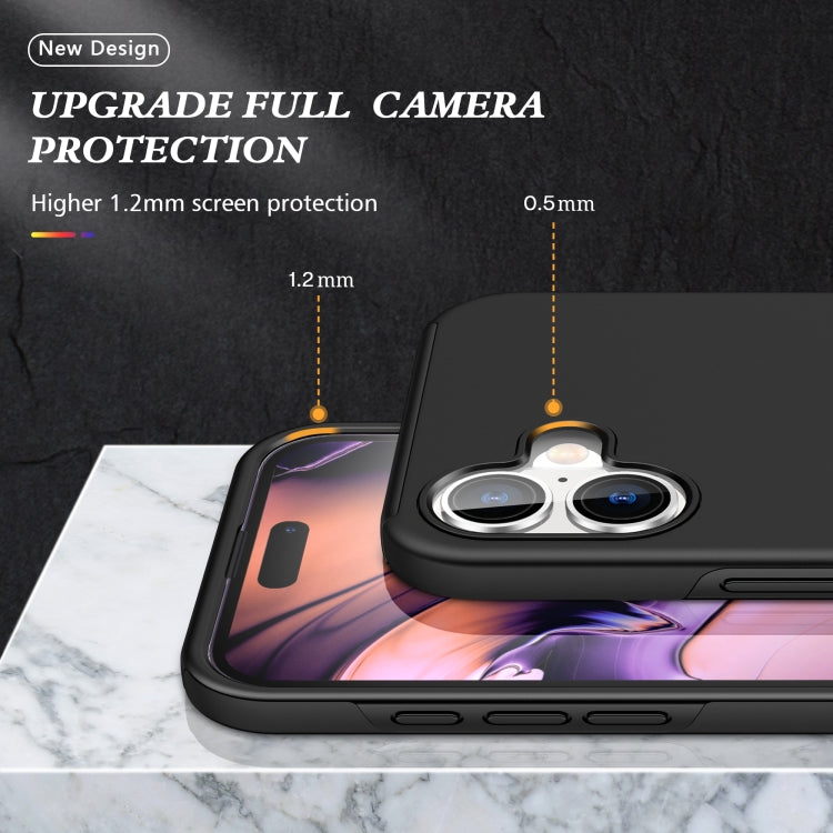 For iPhone 16 PC + TPU Magnetic Phone Case with Invisible Ring Holder