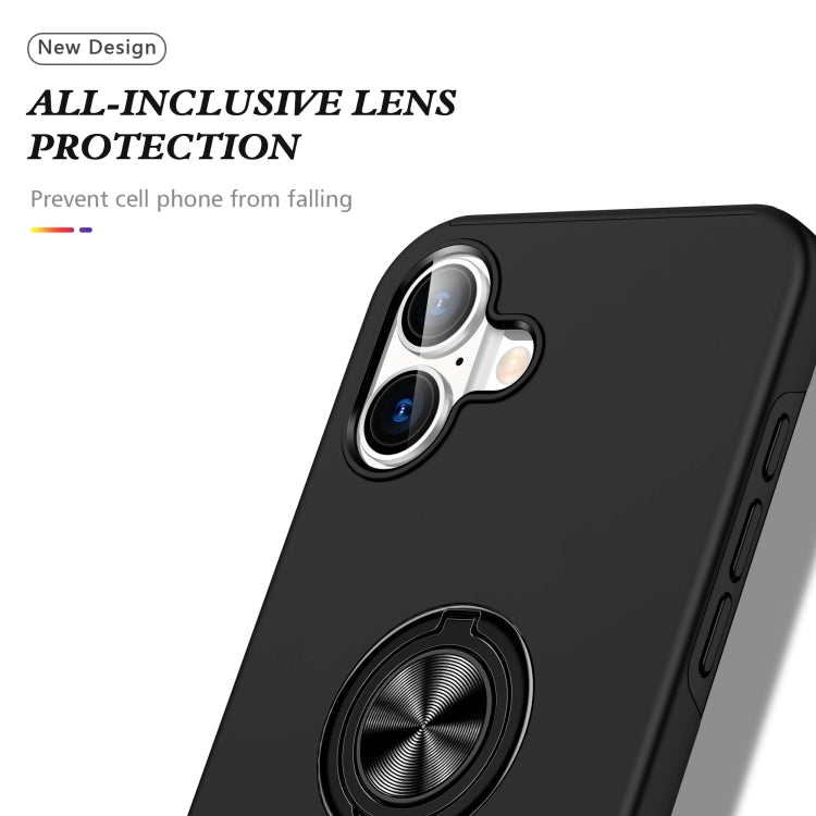 For iPhone 16 PC + TPU Magnetic Phone Case with Invisible Ring Holder
