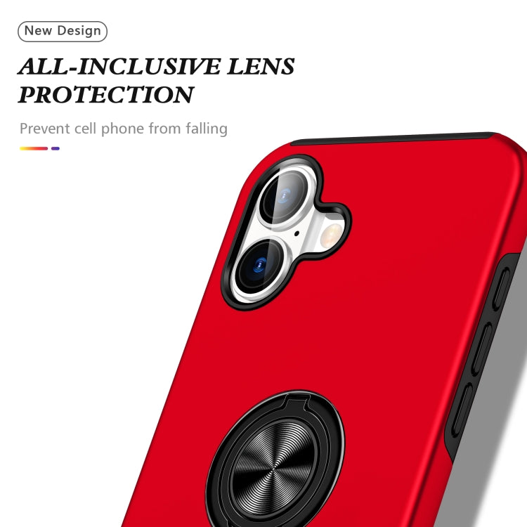 For iPhone 16 PC + TPU Magnetic Phone Case with Invisible Ring Holder