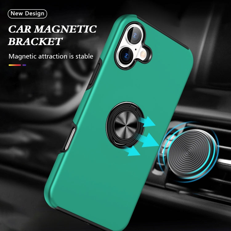 For iPhone 16 PC + TPU Magnetic Phone Case with Invisible Ring Holder