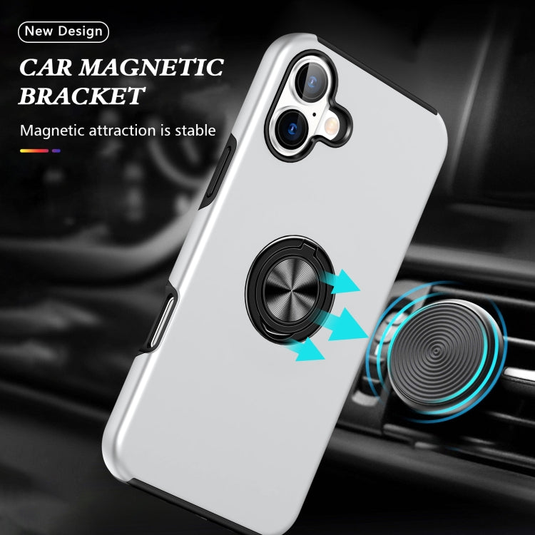 For iPhone 16 PC + TPU Magnetic Phone Case with Invisible Ring Holder