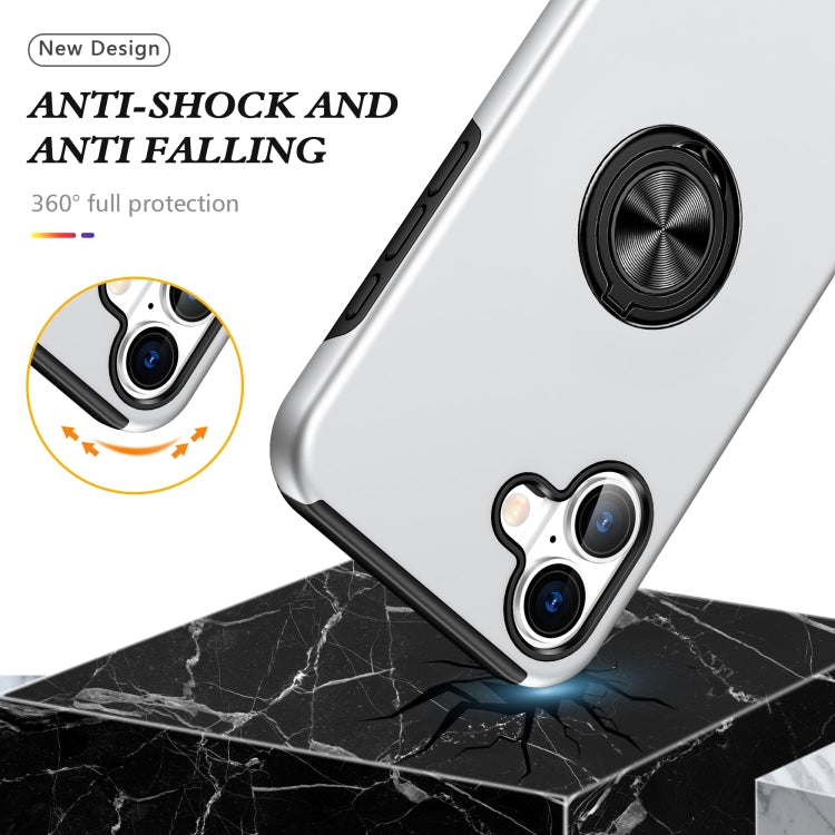 For iPhone 16 PC + TPU Magnetic Phone Case with Invisible Ring Holder