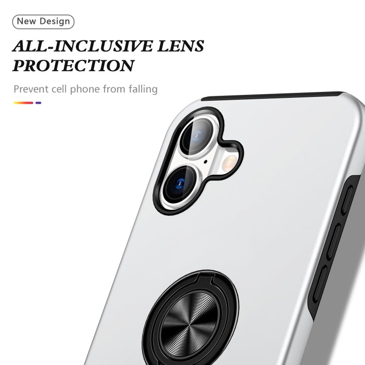 For iPhone 16 PC + TPU Magnetic Phone Case with Invisible Ring Holder