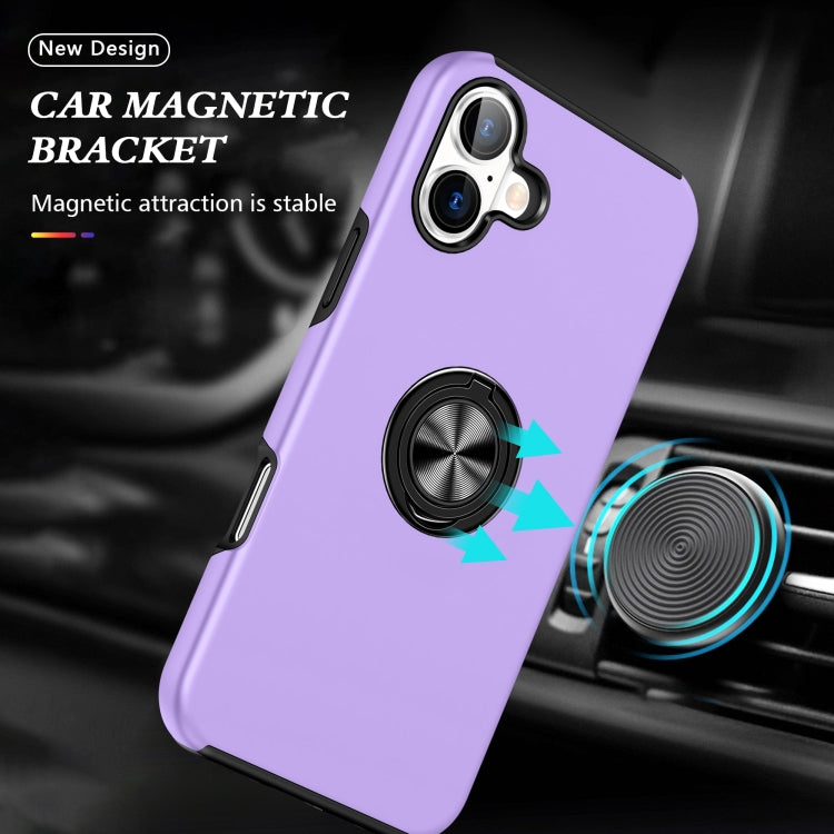For iPhone 16 PC + TPU Magnetic Phone Case with Invisible Ring Holder