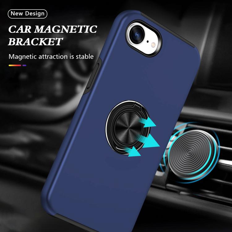 For iPhone 17e / 16e PC + TPU Magnetic Phone Case with Invisible Ring Holder