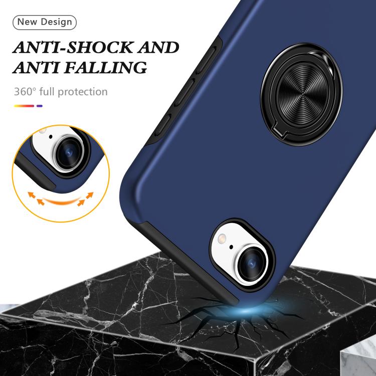 For iPhone 17e / 16e PC + TPU Magnetic Phone Case with Invisible Ring Holder