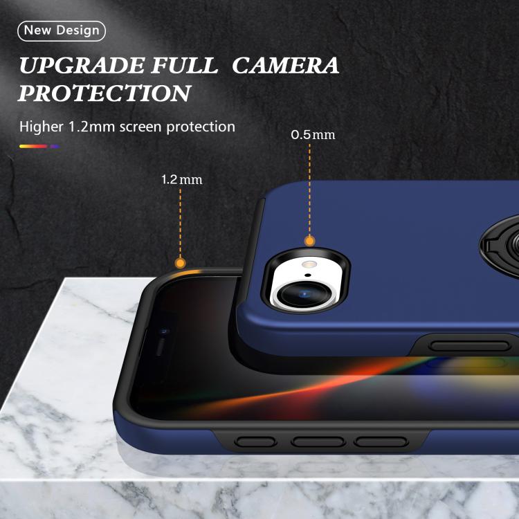 For iPhone 17e / 16e PC + TPU Magnetic Phone Case with Invisible Ring Holder