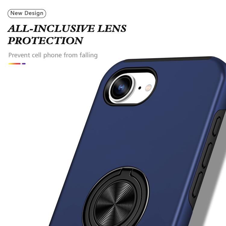 For iPhone 17e / 16e PC + TPU Magnetic Phone Case with Invisible Ring Holder
