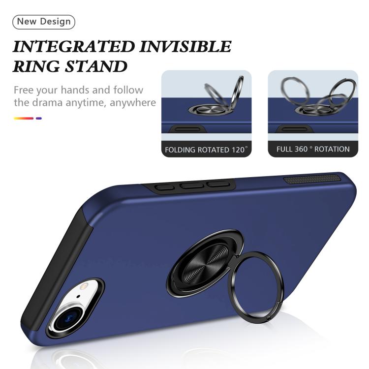 For iPhone 17e / 16e PC + TPU Magnetic Phone Case with Invisible Ring Holder