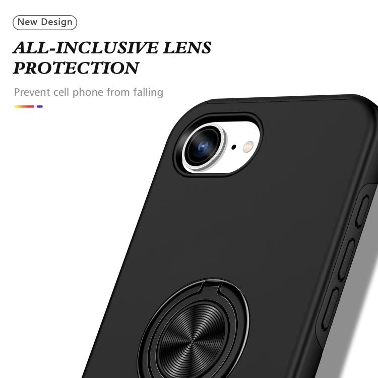 For iPhone 17e / 16e PC + TPU Magnetic Phone Case with Invisible Ring Holder