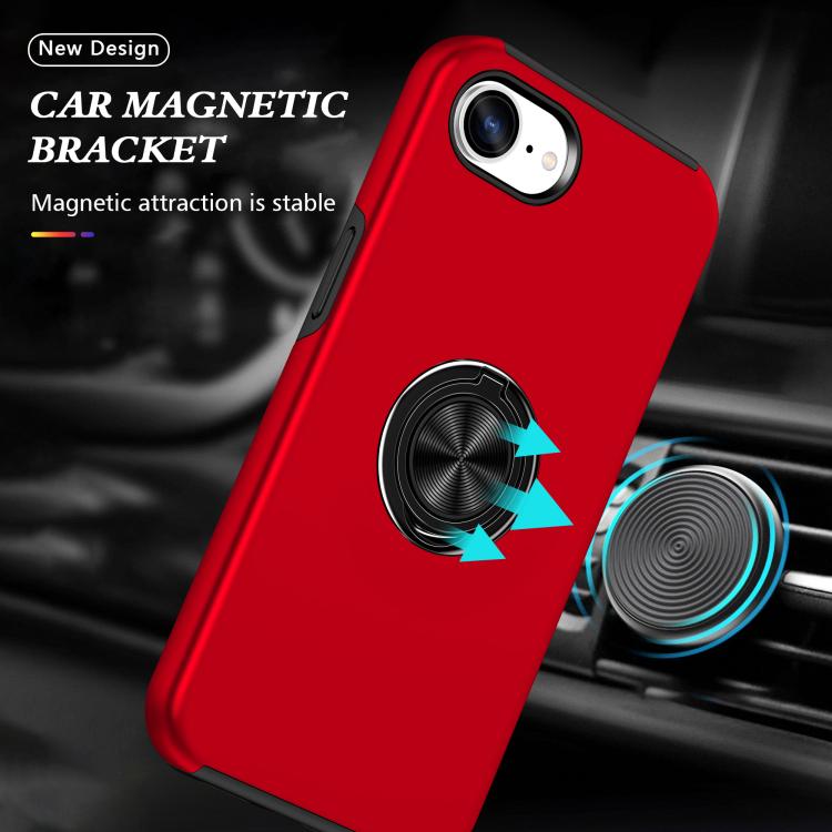 For iPhone 17e / 16e PC + TPU Magnetic Phone Case with Invisible Ring Holder