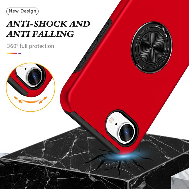 For iPhone 17e / 16e PC + TPU Magnetic Phone Case with Invisible Ring Holder