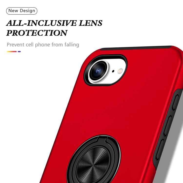For iPhone 17e / 16e PC + TPU Magnetic Phone Case with Invisible Ring Holder