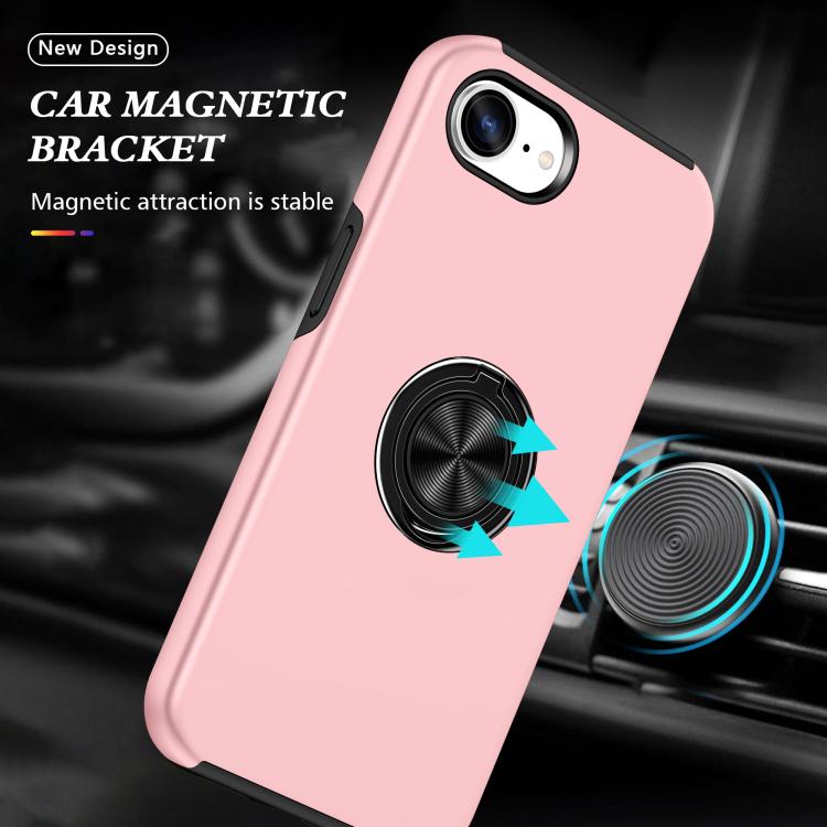 For iPhone 17e / 16e PC + TPU Magnetic Phone Case with Invisible Ring Holder