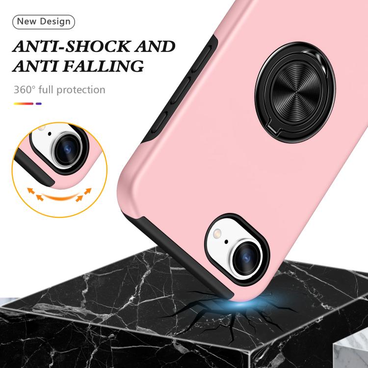 For iPhone 17e / 16e PC + TPU Magnetic Phone Case with Invisible Ring Holder