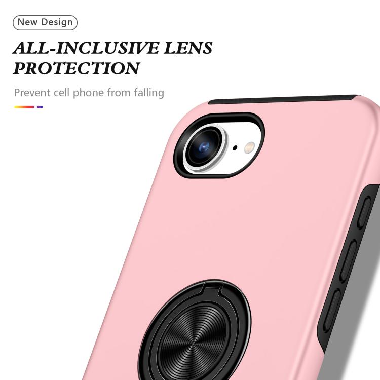 For iPhone 17e / 16e PC + TPU Magnetic Phone Case with Invisible Ring Holder