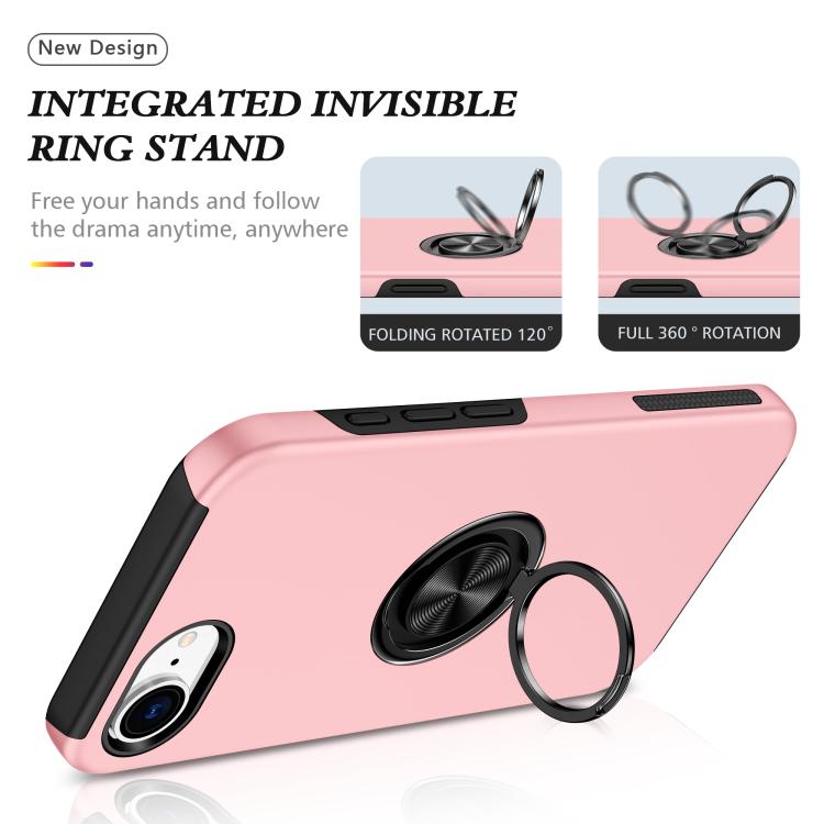 For iPhone 17e / 16e PC + TPU Magnetic Phone Case with Invisible Ring Holder