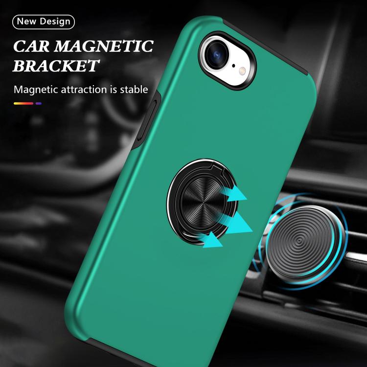 For iPhone 17e / 16e PC + TPU Magnetic Phone Case with Invisible Ring Holder