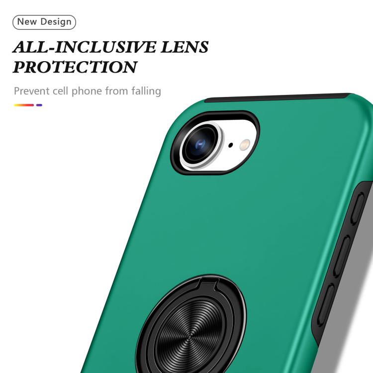 For iPhone 17e / 16e PC + TPU Magnetic Phone Case with Invisible Ring Holder