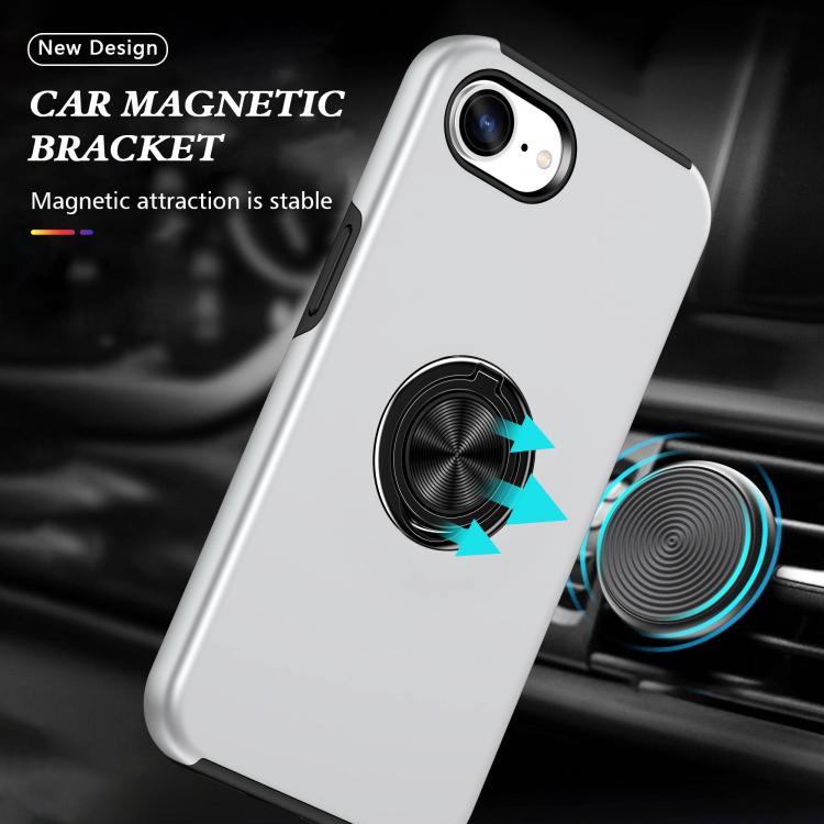 For iPhone 17e / 16e PC + TPU Magnetic Phone Case with Invisible Ring Holder
