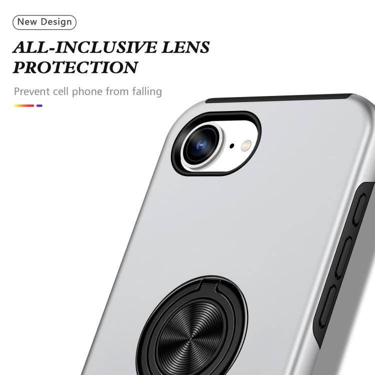 For iPhone 17e / 16e PC + TPU Magnetic Phone Case with Invisible Ring Holder