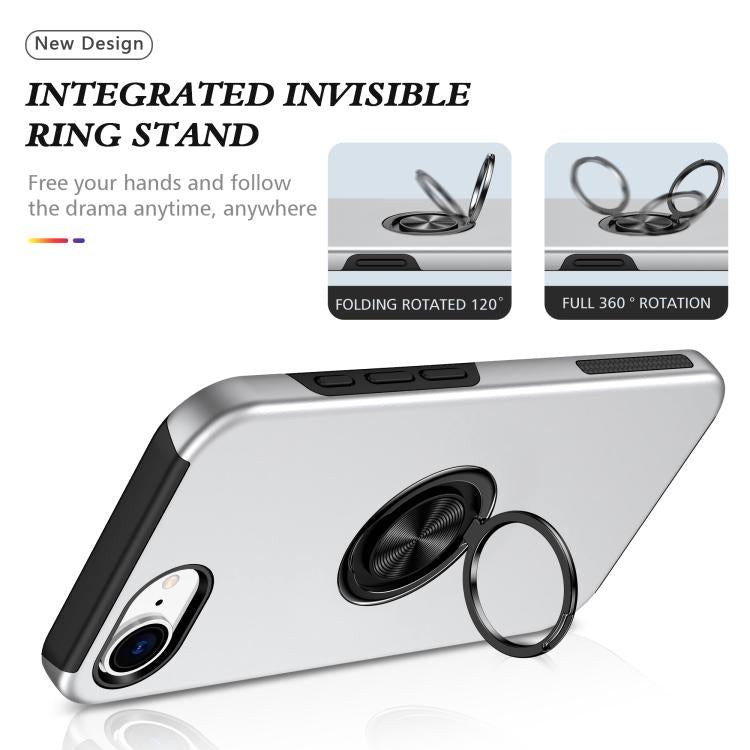 For iPhone 17e / 16e PC + TPU Magnetic Phone Case with Invisible Ring Holder