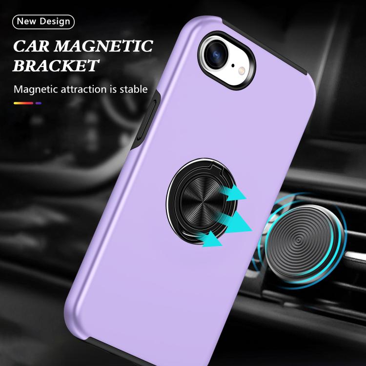 For iPhone 17e / 16e PC + TPU Magnetic Phone Case with Invisible Ring Holder