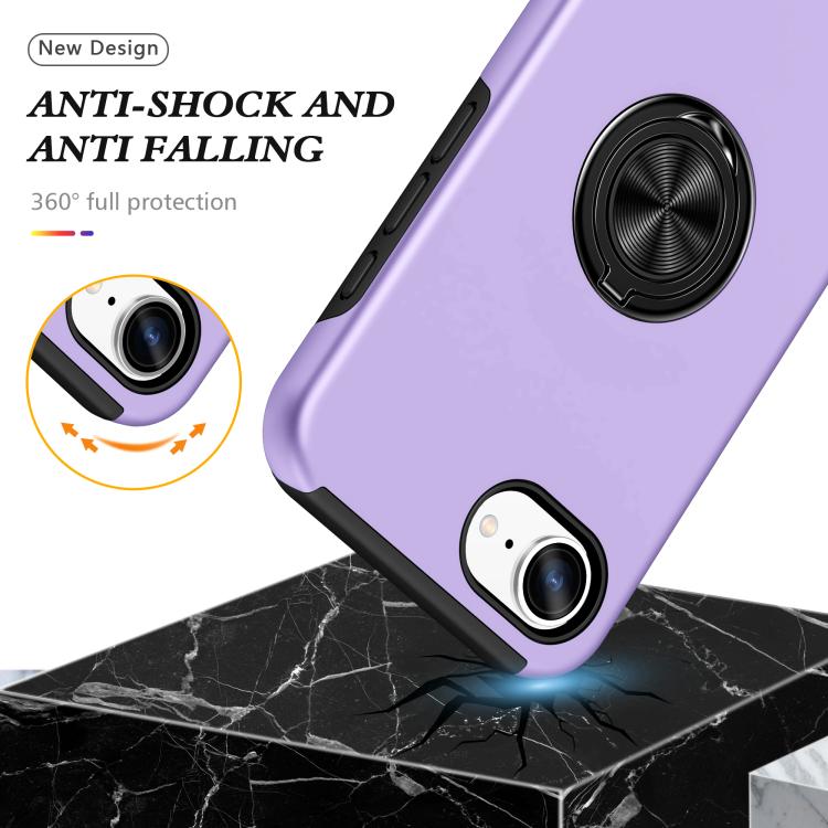 For iPhone 17e / 16e PC + TPU Magnetic Phone Case with Invisible Ring Holder