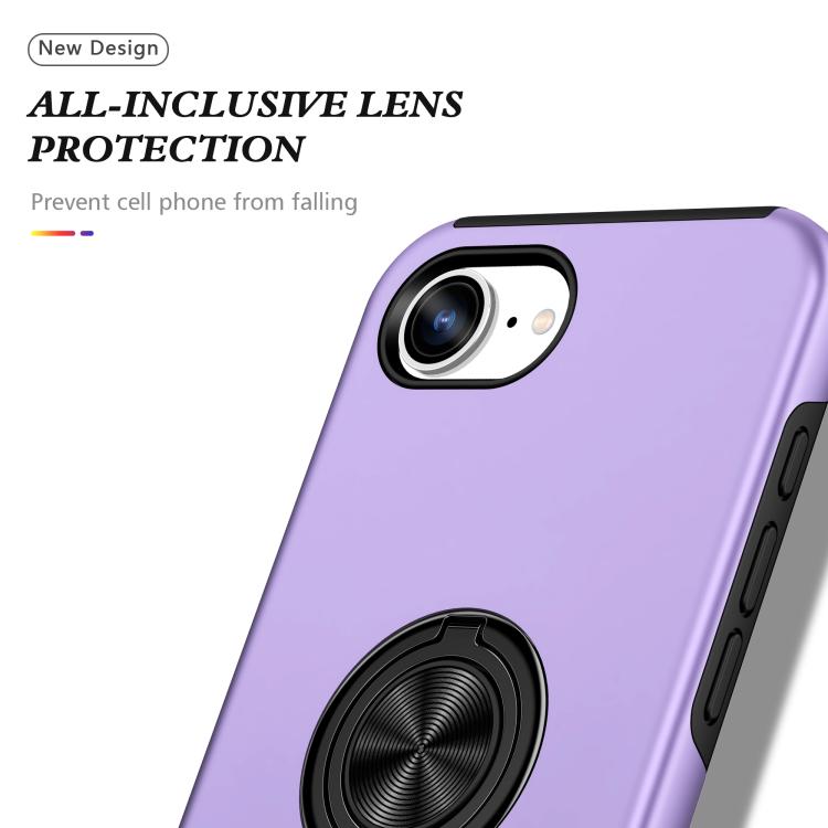 For iPhone 17e / 16e PC + TPU Magnetic Phone Case with Invisible Ring Holder