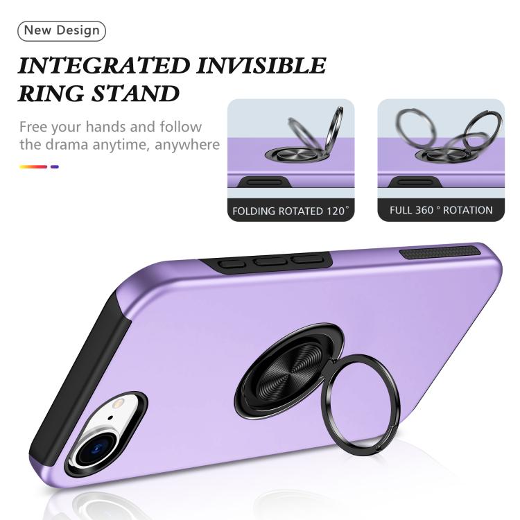 For iPhone 17e / 16e PC + TPU Magnetic Phone Case with Invisible Ring Holder