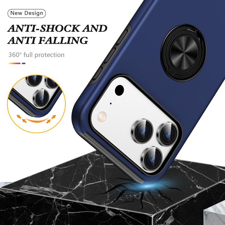 For iPhone 17 Pro Max PC + TPU Magnetic Phone Case with Invisible Ring Holder