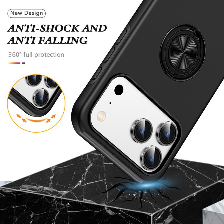 For iPhone 17 Pro Max PC + TPU Magnetic Phone Case with Invisible Ring Holder