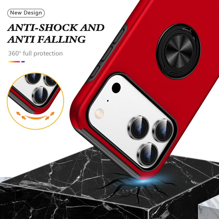 For iPhone 17 Pro Max PC + TPU Magnetic Phone Case with Invisible Ring Holder