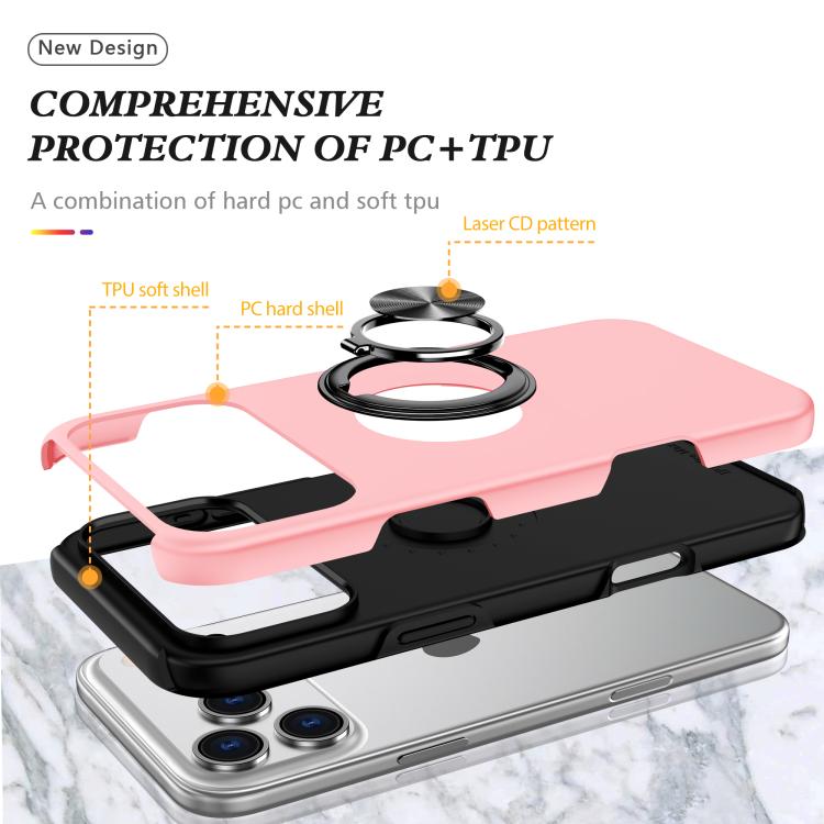 For iPhone 17 Pro Max PC + TPU Magnetic Phone Case with Invisible Ring Holder