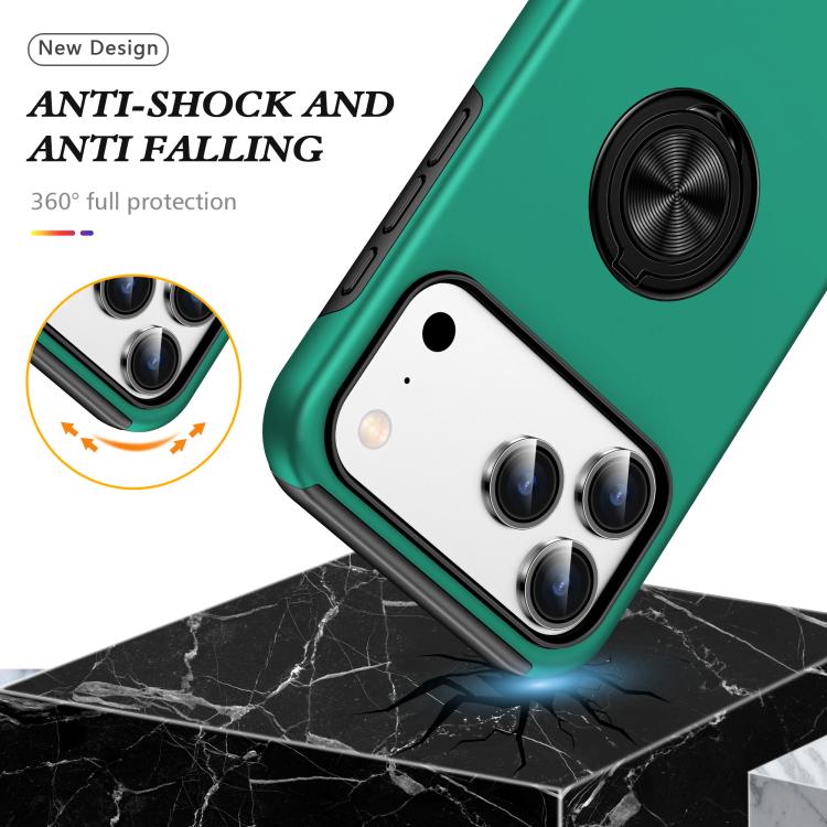 For iPhone 17 Pro Max PC + TPU Magnetic Phone Case with Invisible Ring Holder