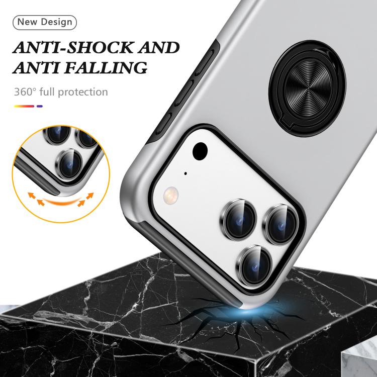 For iPhone 17 Pro Max PC + TPU Magnetic Phone Case with Invisible Ring Holder