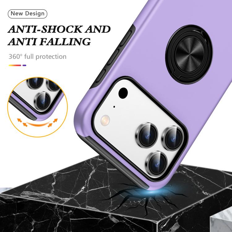 For iPhone 17 Pro Max PC + TPU Magnetic Phone Case with Invisible Ring Holder