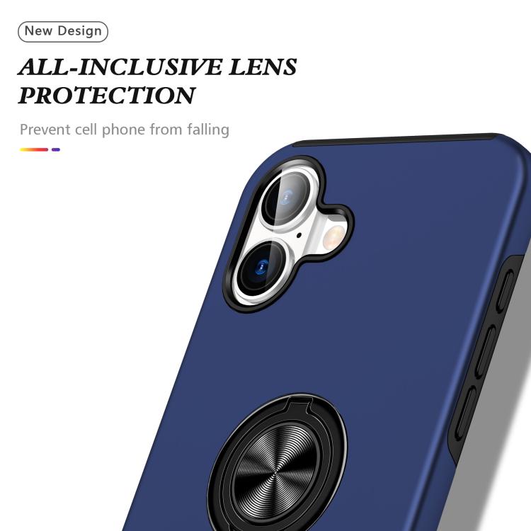 For iPhone 17 PC + TPU Magnetic Phone Case with Invisible Ring Holder