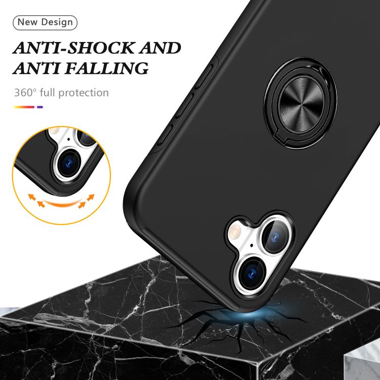 For iPhone 17 PC + TPU Magnetic Phone Case with Invisible Ring Holder